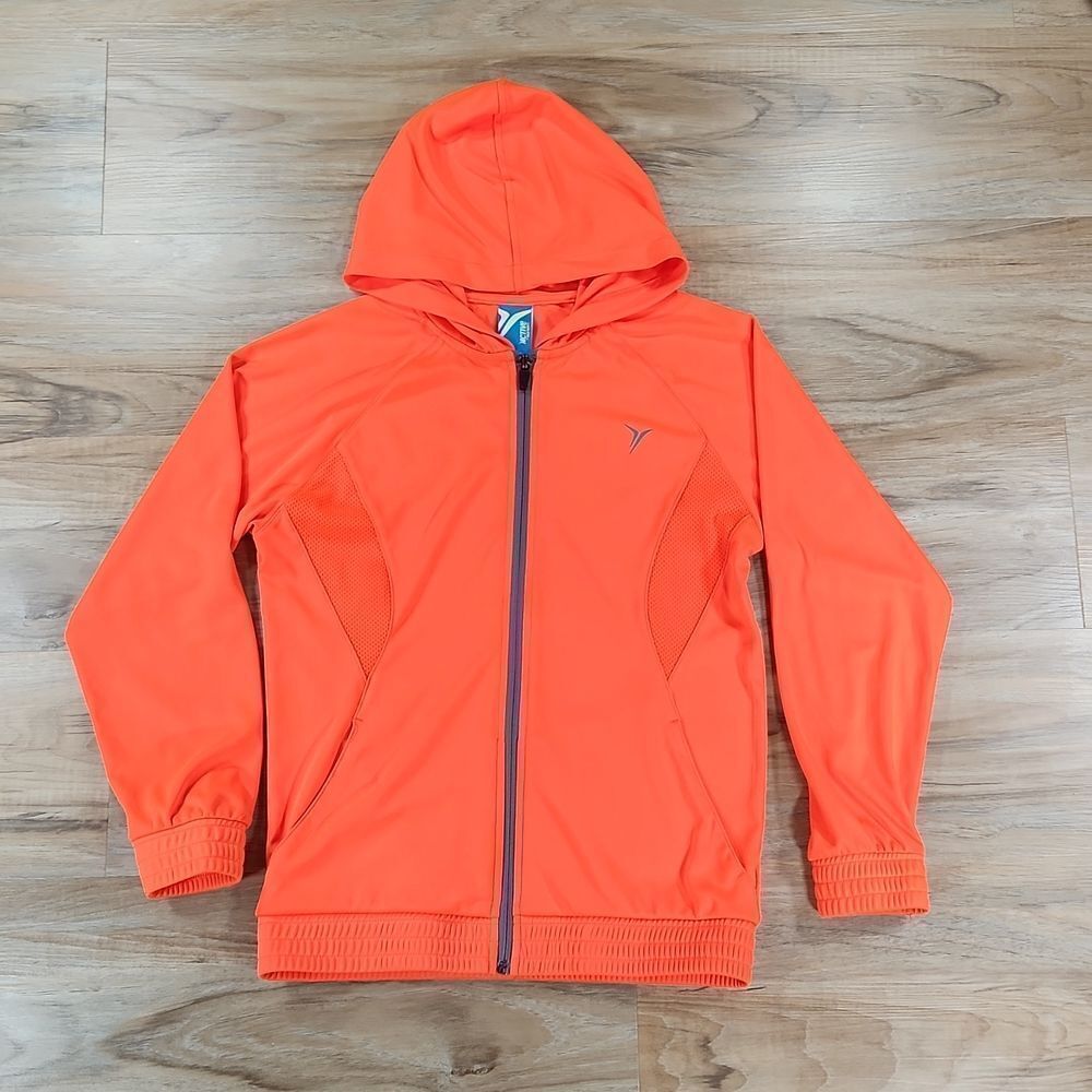 💜Old Navy Active Neon Orange Zippered Hoodie Jacket Medium